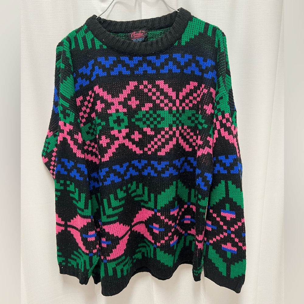 Vintage patterned knit sweater